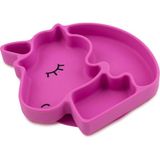 Bumkins Unicorn Tasarımlı Fuşya Silikon Vakumlu Bebek Mama Tabağı - Standart