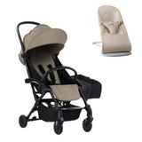 Bumprider Connect³ Bebek Arabası Black-Sand- Yan Düzenleyici Çanta & BabyBjörn Balance Soft Ana Kucağı Woven Jersey Tri-