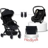 Bumprider Connect³ Black-Black Bebek Arabası & Connect Trn Grup 0+ Oto Koltuğu Black & Oto Koltuk Adaptörü - Black - Black