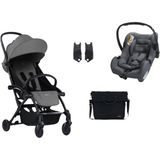 Bumprider Connect³ Black Grey Bebek Arabası ve Connect Trn Grup 0+ Grey Oto Koltuğu ve Oto Koltuk Adaptörü - Standart