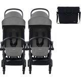 Bumprider Connect³ Black Grey Ikiz Bebek Arabası + Hediye Yan Bakım Çantası - Standart