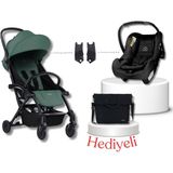 Bumprider Connect³ Black-Olive Bebek Arabası & Connect Trn Grup 0+ Oto Koltuğu Black & Oto Koltuk Adaptörü - Olive Green