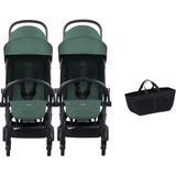 Bumprider Connect³ Black Olive Ikiz Bebek Arabası ve Yan Düzenleyici Çanta - Yeşil - Standart