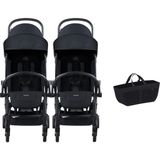 Bumprider Connect³ Ikiz Bebek Arabası Black - Black & Yan Düzenleyici Çanta - Siyah - Standart