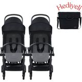 Bumprider Connect³ Ikiz Bebek Arabası Black - Grey Melange & Yan Bakım Çantası Hediyeli