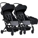 Bumprider Connect³ İkiz Bebek Arabası Black - Grey Melange & Yan Düzenleyici Çanta