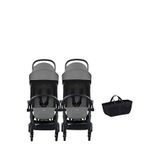 Bumprider Connect³ İkiz Bebek Arabası Black Grey Ve Yan Düzenleyici Çanta - Gri