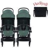 Bumprider Connect³ Ikiz Bebek Arabası Black - Olive & Yan Bakım Çantası Hediyeli - Olive Green