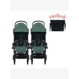 Bumprider Connect³ İkiz Bebek Arabası Black - Olive & Yan Bakım Çantası Hediyeli