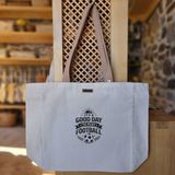 Bumudur Aksesuar Siyah Logo Futbol Teması Vintage Temalı Baskılı Naturel Kanvas Bez Çanta Açık Kahve Sap Beyaz Cırt Cırtlı Suluk Tutuculu - Küçük - Küçük Baskı - 130-Krem Rengi