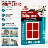 Bumy 12'li ŞEFFAF Hazır Kesilmiş Çift Taraflı Montaj Bandı 30mm x 25mm Güçlü Cam Ayna Mutfak Banyo Bantı