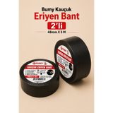 BUMY 2 ADET Eriyen Bant 48 mm x 5 mt Elektrikçi Bandı Kablo Bantı Su Sızdırmaz Yapışkanlı Kauçuk Yalıtım