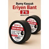 Bumy (2 Adet) Kendinden Kaynayan Kauçuk Eriyen Bant 48MM x 5m Elektrik Izolasyon Kablo Boru Hortum Tamir Bandı