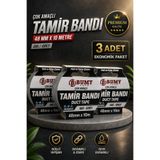BUMY 3 ADET GRİ Tamir İzolasyon Bandı 48 Mm X 10 METRE Duct Tape Su Geçirmez Sızdırmazlık Takviye Bantı