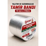 BUMY Çatı İzolasyon (72 mm X 2 MT) Su Sızdırmazlık Geçirmez Yalıtım Çamur Butil Sakız Tamir Bant Bandı