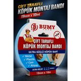 BUMY Çift Taraflı GÜÇLÜ Köpük Montaj Bandı 19 Mm X 10 Mt - İç Ve Dış Mekan Kullanıma Uygun Bantı Bantları