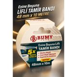 BUMY Enine Boyuna Lifli Şeffaf Tamir Bandı 48 mm x 10 METRE Güçlü Metal Plasitk Cam Ahşap Kauçuk Bantı