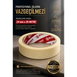 BUMY Maskeleme Boya Bandı 24 mm x 25 METRE İz Bırakmayan Dekoratif Kağıt Bantı Bantları