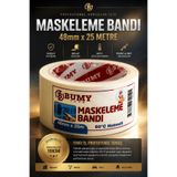 BUMY Maskeleme Boya Bandı 48 mm x 25 METRE İz Bırakmayan Dekoratif Kağıt Bantı Bantları