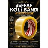 BUMY Şeffaf Koli Bandı 45 mm x 100 METRE Güçlü Yapışkanlı Paketleme Bantı Bantları Kopmayan
