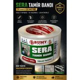 BUMY Sera Tamir Bandı 75 mm x 25 METRE Ultra Güçlü Şeffaf Sera Yama Onarım Naylonu Yapıştırma UV Bantı
