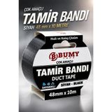 BUMY Siyah Tamir İzolasyon Bandı 48 Mm X 10 Metre Genel Duct Tape Su Geçirmez Sızdırmazlık Takviye Bantları