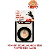 Bumy Tüylü Bez Bant 18mm x 8m Siyah, Isı Dayanımı: 105°C