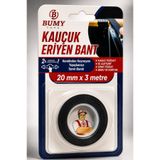 BUMY (ÜST KALİTE) Kauçuk ERİYEN Bant Yanmaz 20 mm x 3 MT İzolasyon Güçlü Yapışkanlı Yalıtım Tamir Bandı