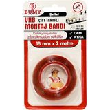 Bumy Vhb Güçlü Çift Taraflı Şeffaf Montaj Bandı 18mm x 2 Metre Cam Ayna Ahşap Metal Plastik Cam Bantları