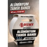 BUMY Yapışkanlı Alüminyum Folyo Tamir Bandı Yanmaz 48 mm x 10 METRE – Isıya Dayanıklı Soru Borusu Bantı