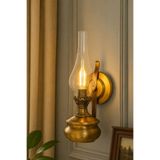 Bun Design Bronz Elektrikli Gaz Lambası Duvar Apliği