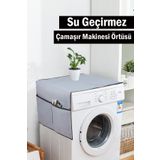 Bundeba Çamaşır Makinesi Örtüsü Koruma 4 Cepli Banyo Düzenleyici Organizer Buzdolabı Örtüsü Depolama Hurç