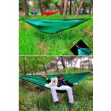 Bundeba Kamp Hamağı 270x150cm Piknik Hamağı Bahçe Balkon Outdoor Kamp Salıncak Hamak Yeşil