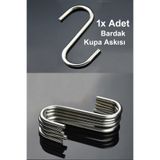 Bundeba Metal S Kanca 1x Adet Bardak Kupa Askısı Çengel Mutfak Banyo Eşya Organizer Paslanmaz Çelik