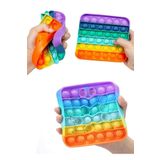 Bundeba Pop-ıt Kare Popit Buble Fidget Gökkuşağı Popit Stres Oyuncağı Renkli Duyusal Kare Eğitici oyuncak