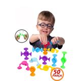 Bundeba Vantuzlu Vakum Molekül 50 Parça Yapı Silikon Taşları Popit Eğitici Oyuncak Squigz Puzzle Yapboz