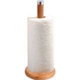 Bundera Bambu Kağıt Havluluk Doğal Bamboo Kağıt Havlu Askısı Ahşap Askılık Mutfak Tezgah Üstü Kağıt Havluluk - Naturel - 14 x 30 cm.
