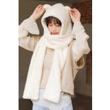 Bundera Kapüşonlu Peluş Bere Atkı Kadın Welsoft Polar Boyunluk Şalı Rüzgar Geçirmez Kulaklı Şapka