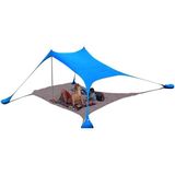 Bundera Markise Gölgelik Tente Plaj Şemsiyesi Bahçe Teras Kamp Piknik Güneşlik Tatil Şemsiye 2.3 Metre - 2,25 x 2,25 m - Mavi