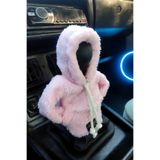 Bundera Vites Süsü Pembe Balaklava Peluş Hoodie Kapüşonlu Araba Vites Topuz Süsü Oto Aksesuarı Vites Topuzu