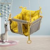 Bundera Wag Swing Çocuk Ahşap Bebek Hamak Ev Tavan Bahçe Salıncağı (Gri)