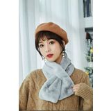 Bundera Welsoft Gri Peluş Atkı Kaşkol Rüzgar Geçirmez Polar Boyunluk