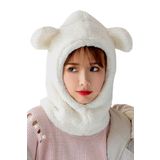 Bundera Wig Termal Welsoft Gri Polar Kapüşonlu Kulaklı Peluş Kadın Şapka
