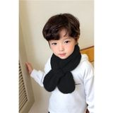 Bundera Woof Siyah Çocuk Atkı Peluş Kaşkol Rüzgar Geçirmez Polar Boyunluk Şalı