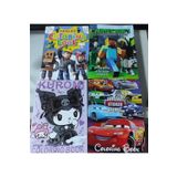 bundle island 4 adet stickerli boyama kitabı (Kuromi,roblox,arabalar,minecraft figürlü)