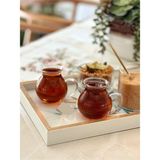 Bune Box 2’li Keyfi Ala Çizgili Borosilikat Cam Kulplu Çay Bardağı - 2 Adet - 200 ml