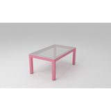 Bunelan Camlan Dikdörtgen Orta Sehpa - Pembe - Renk
