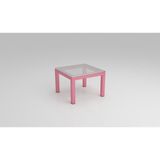 Bunelan Camlan Kare Orta Sehpa - Pembe - Renk