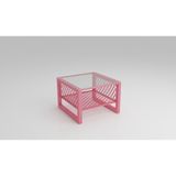 Bunelan Gercalan Kare Orta Sehpa - Pembe