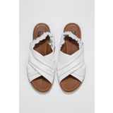 Buneo Shoes 01WU3005 Beyaz Deri Kadın Sandalet